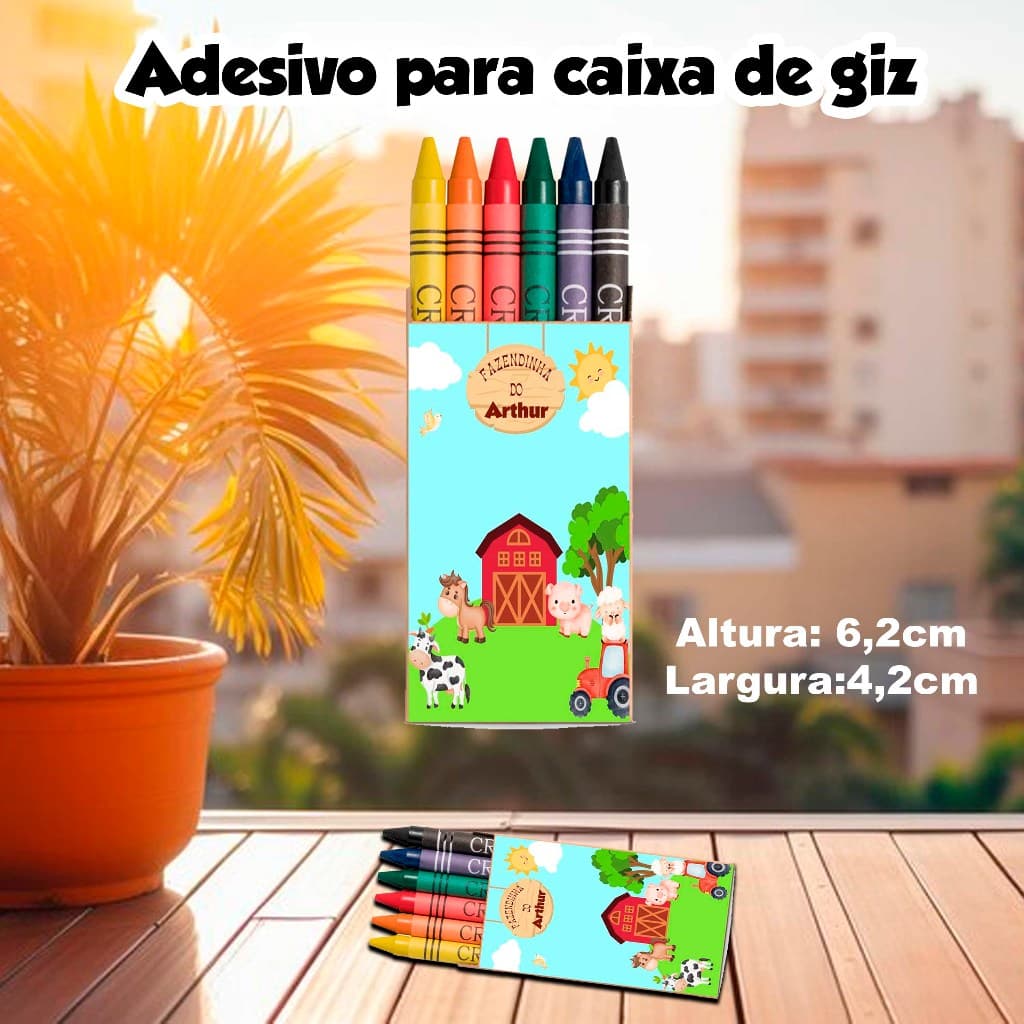 Adesivo caixa de Giz de cera