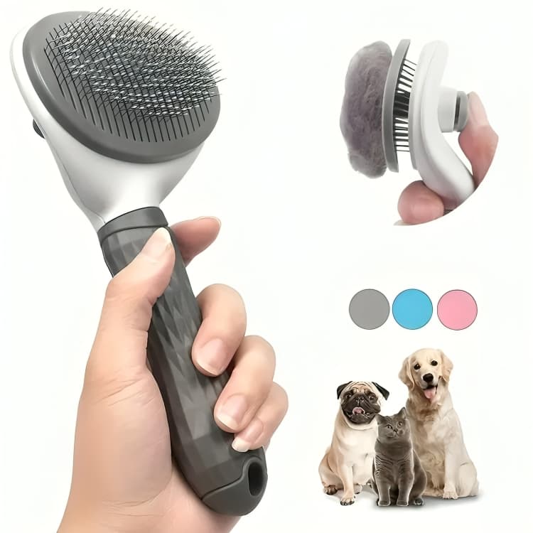 Escova Rasqueadeira Pente Plástico Ferro Para Pentear e Remover Tirar Pelos Dos Pets Cães E Gatos Removedor de Pelos