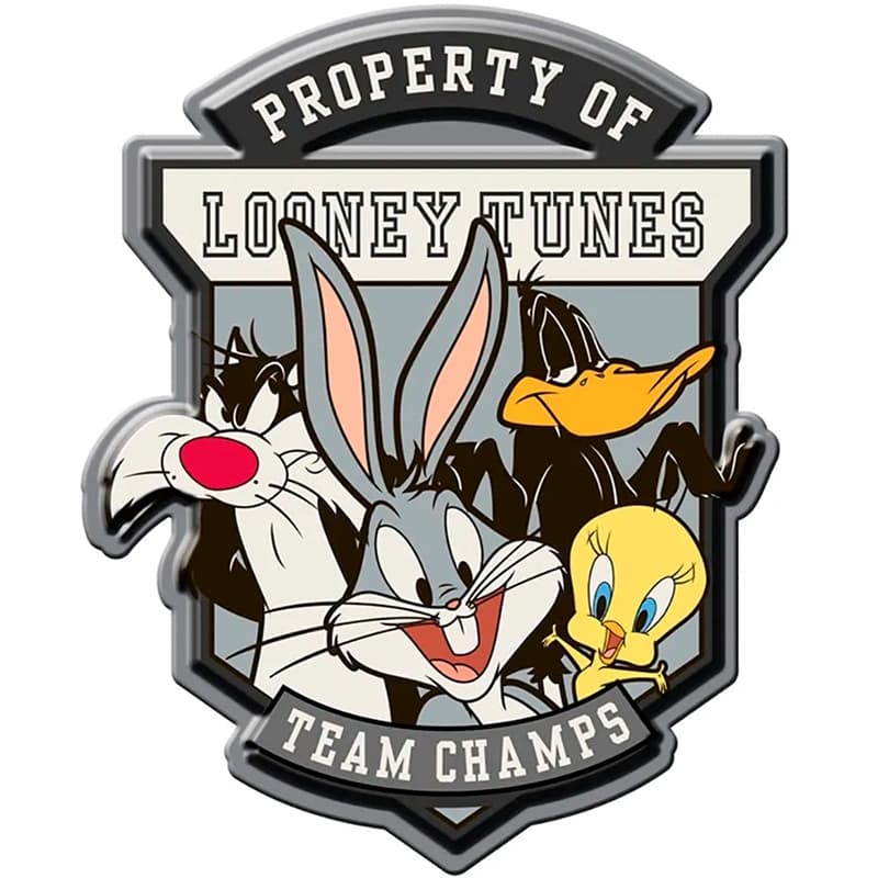 PLACA DECORATIVA EM ALUMÍNIO - PROPERTY OF TEAM CHAMPS - LOONEY TUNES