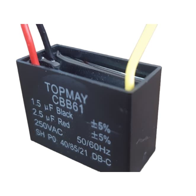 Capacitor Ventilador 1,5 + 2,5UF / 250V 3 Fios para diversas marcas e modelos de ventiladores