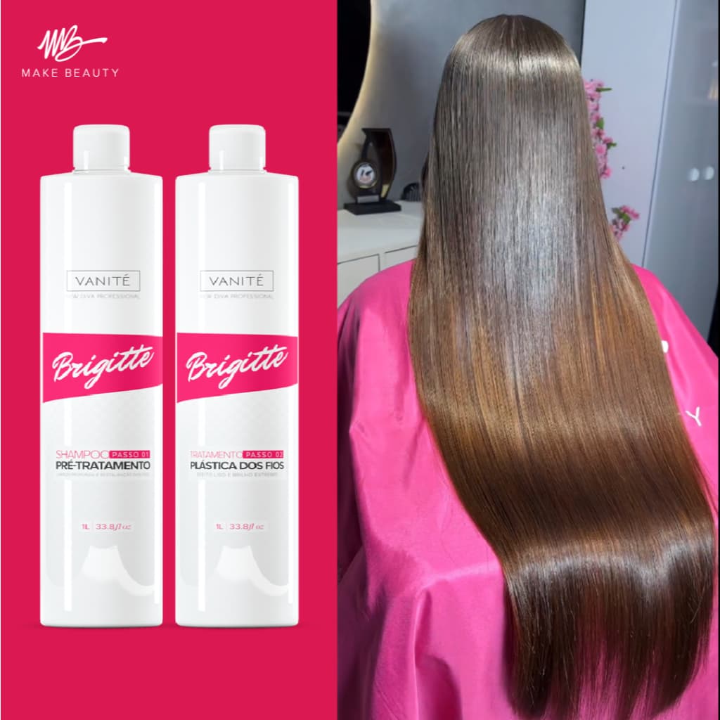 3 - Kit Escova Progressiva Brigitte | Shampoo + Ativo 1000ML