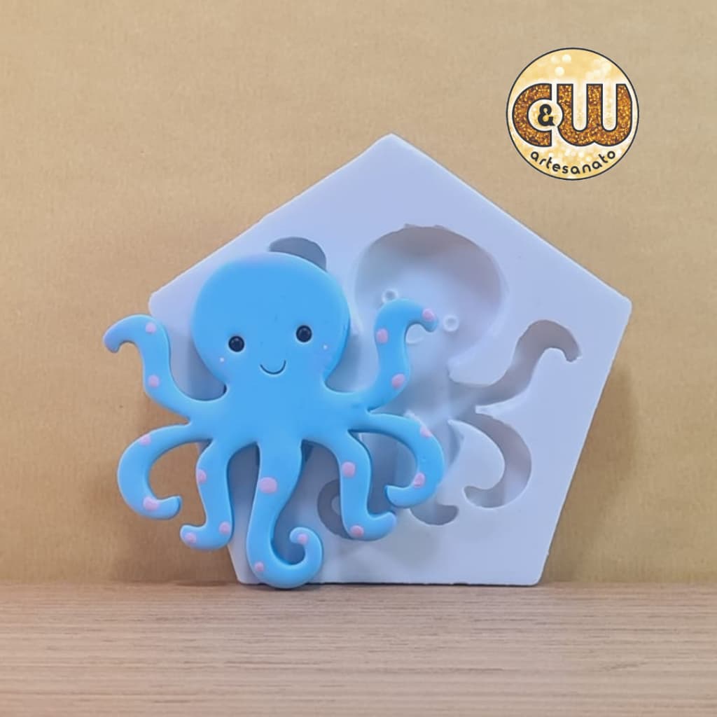 Molde Silicone Polvo / Fundo do Mar  - Decoração, Confeitaria e Artesanato – Biscuit - Festa