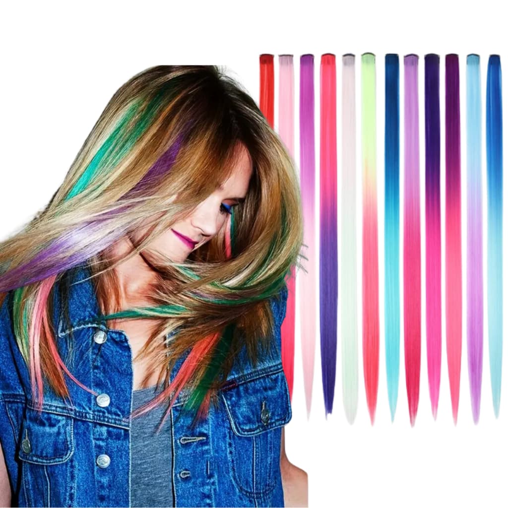 Aplique Mecha Tic Tac Colorida Mesclada Duo 50 Cm De Fibra Orgânica