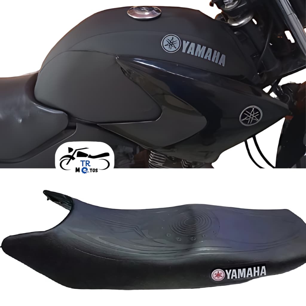 Capa Banco Emborrachada + Capa Tanque Yamaha Factor 125 2009/2010/2011/2012/2013/2014/2015 Preta