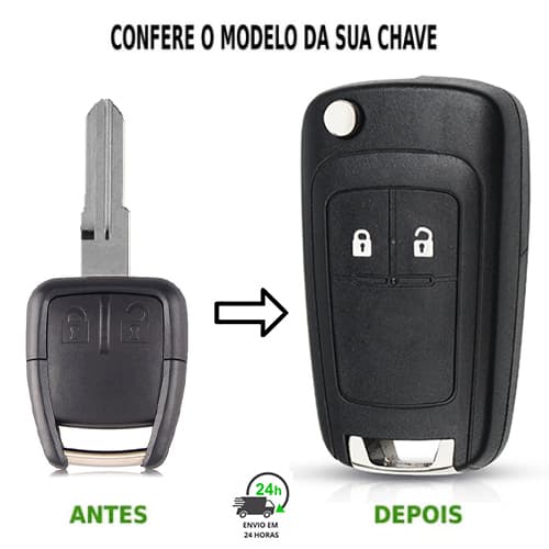 Carcaça Chave Canivete Adaptação Gm Cadeado 2 Botões - Direita
