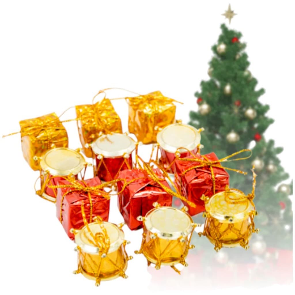 ENFEITE MISTO CAIXA DE PRESENTE / TAMBOR  NATAL