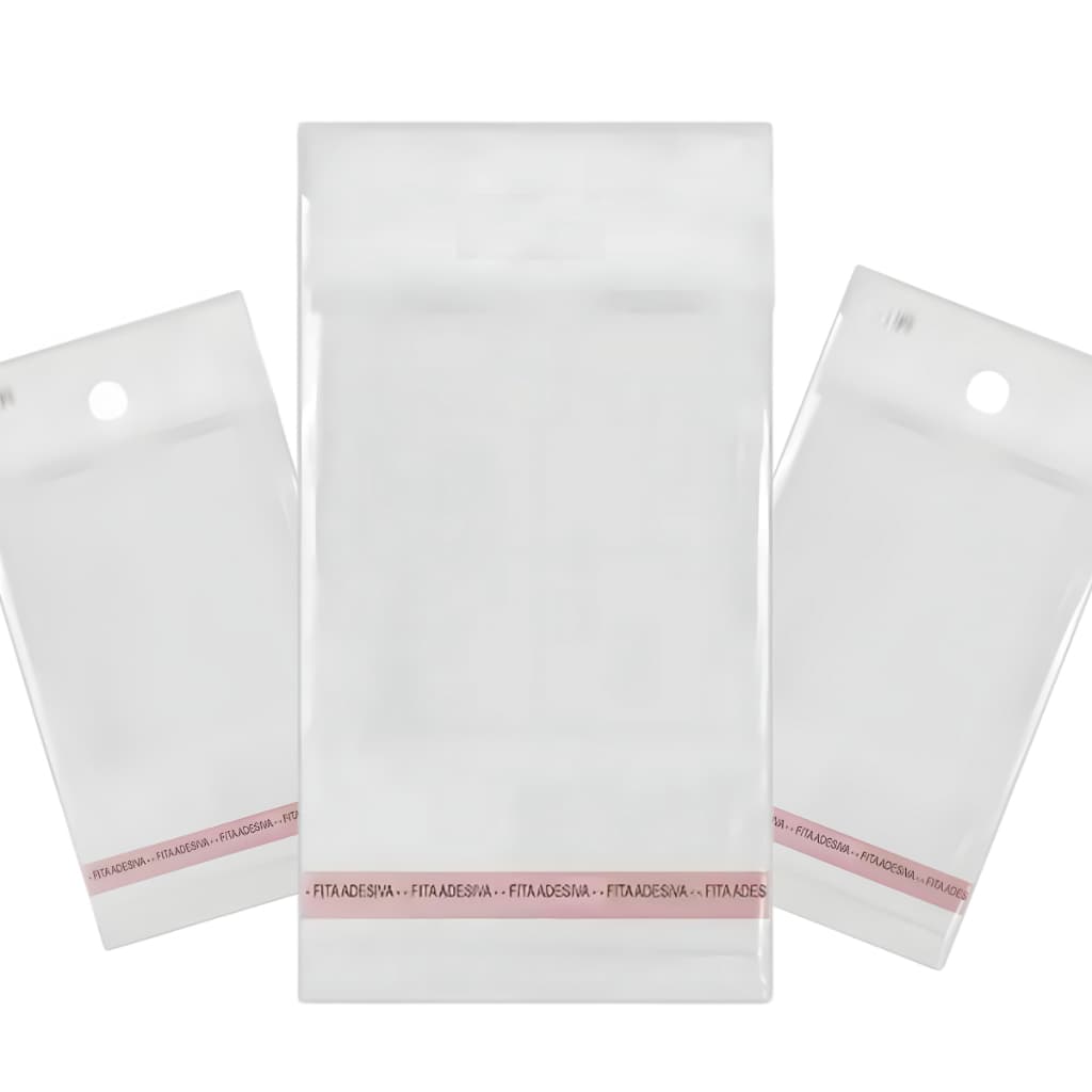 Saquinho Adesivado 6x10 cm Transparente 1000 Uni Saco Plástico Com Aba Autocolante Abre e Fecha