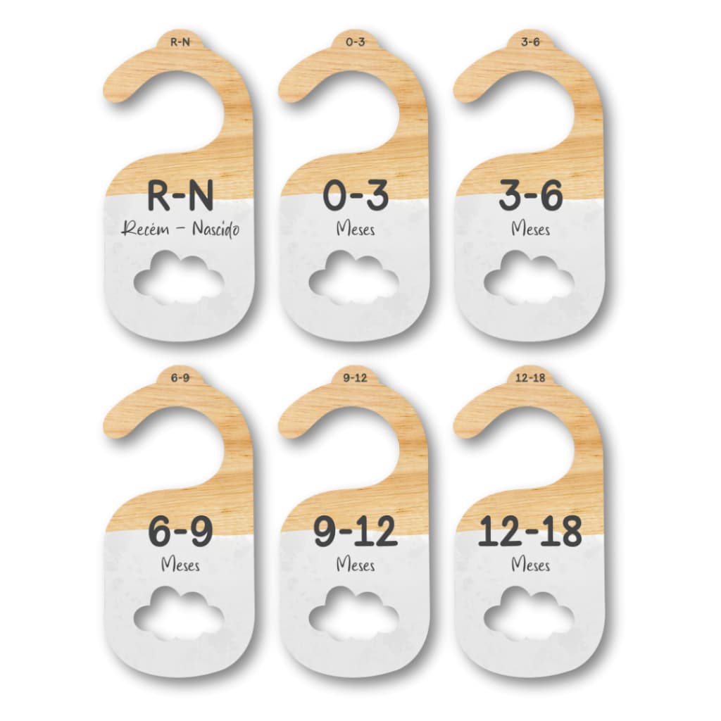 Separador E Organizador De Cabides Para Bebe Infantil  - Nuvem Branco