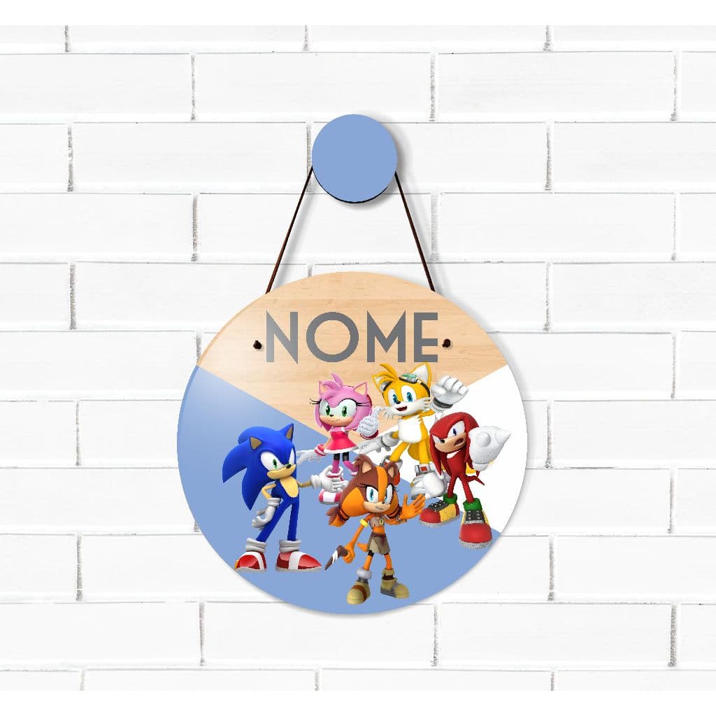 Enfeite Porta  Quarto Infantil Menino Tema Turma SONIC