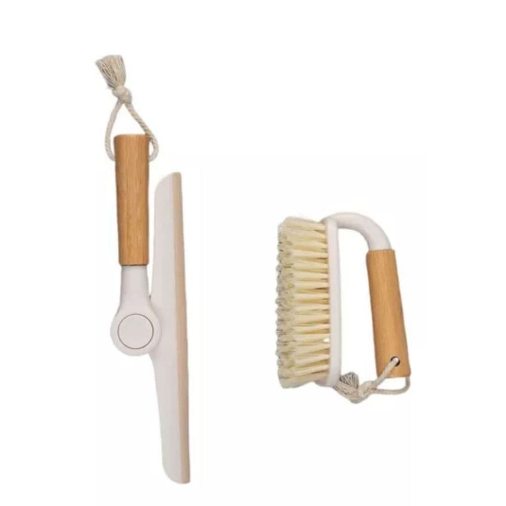 Kit Rodo Pia Louça Dobrável e Escova de Limpeza com Bucha de Bambu