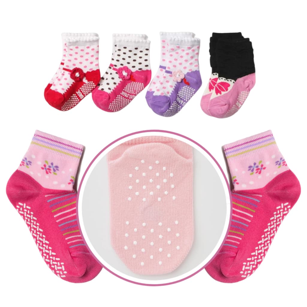 Kit 6 Pares de Meias Antiderrapante Feminino Masculino Material Resistente Fácil Lavagem Não Irrita a Pele do Bebê Respirável Refrescante Confortável Aconchegante Seguro para o Dia a Dia Fácil Ventilação Macio
