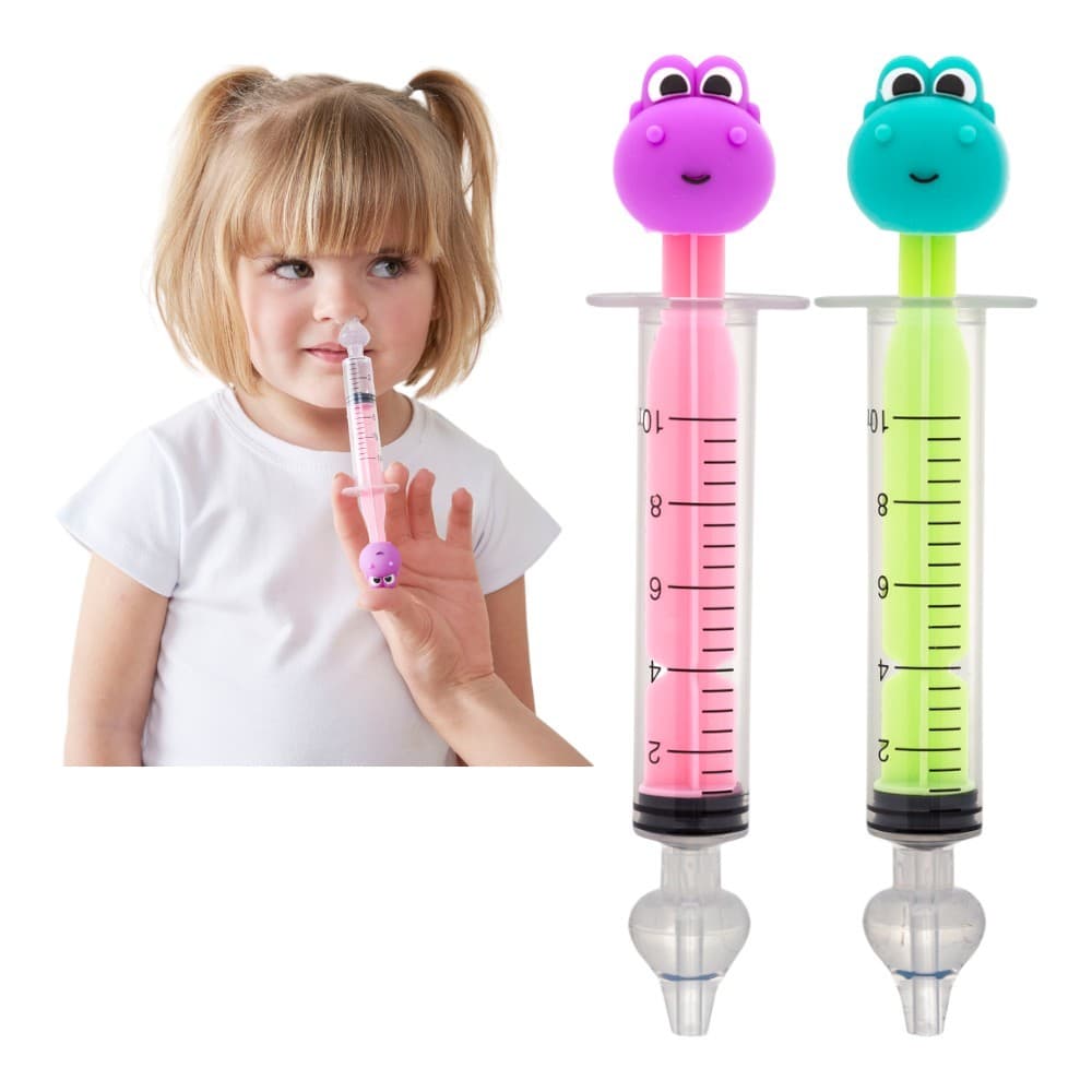 Lavador Nasal Seringa Infantil Dino Bico Reutilizável Buba