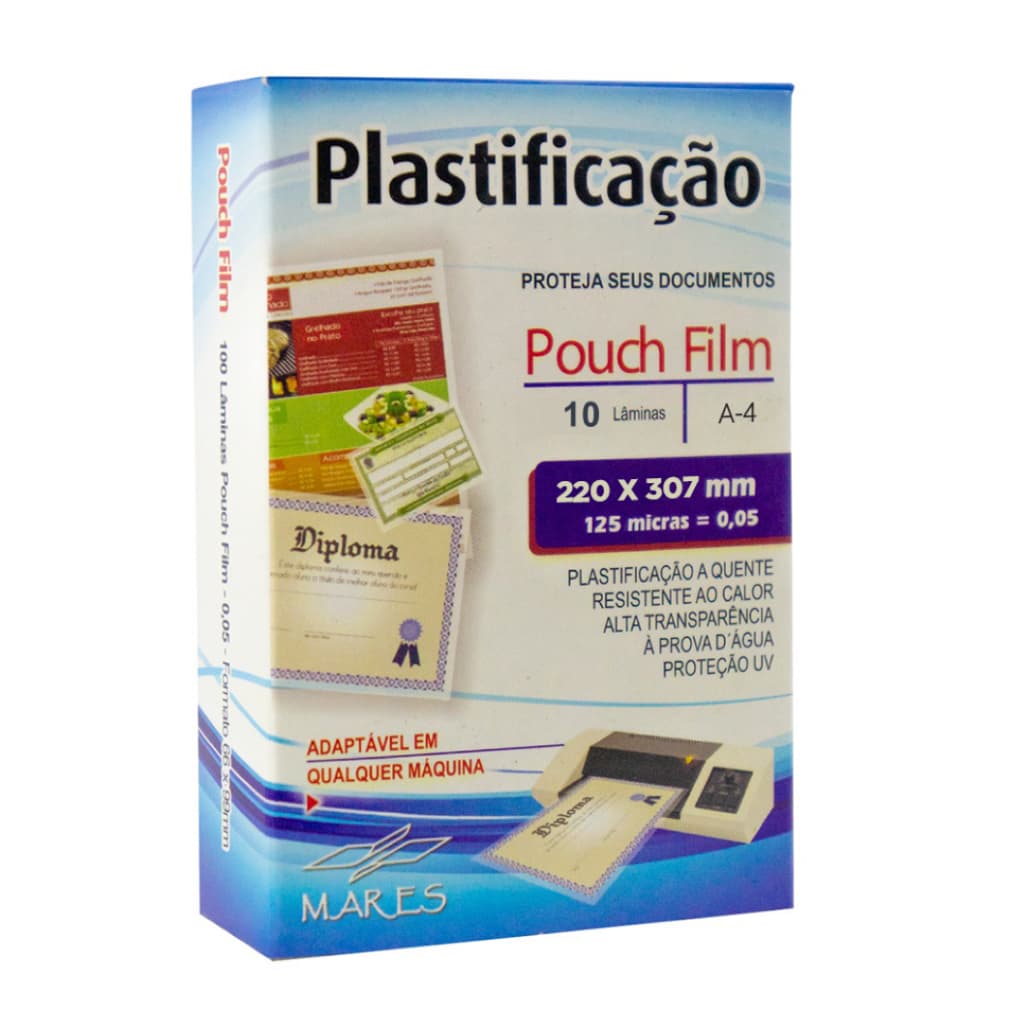10 Folhas - Polaseal Plástico Para Plastificação Pouch Film A4 220x307 0,05