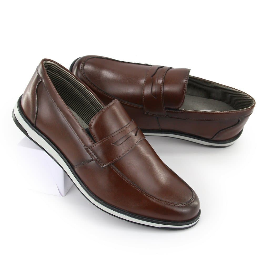 Sapato Oxford Derby Masculino Casual Couro Mocassim Confortável