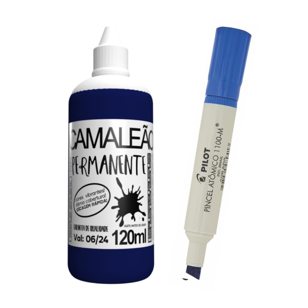 Pincel Atômico 1100-M Piloto Canetão Permanente + Reabastecedor 120ml