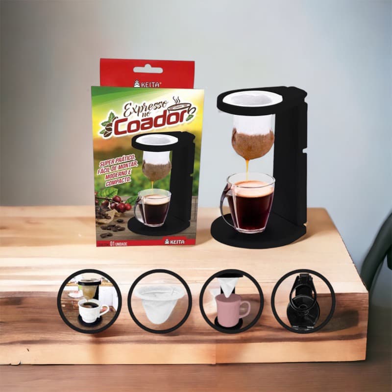Suporte Mini Coador Café Expresso Passador Filtro De Pano Mini Coador De Café Com Suporte Dobrável Expresso No Coador - keita