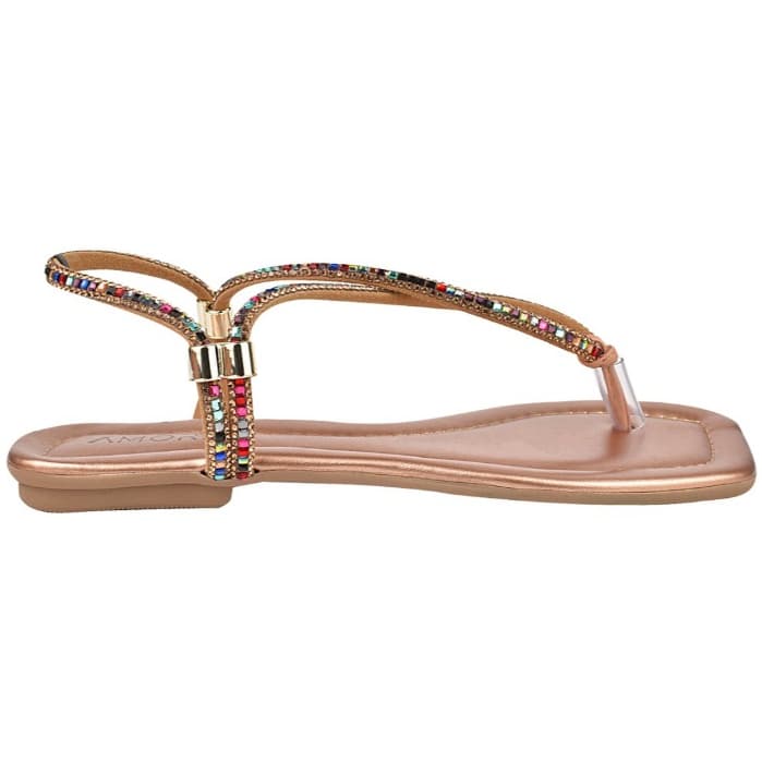 Sandália Rasteirinha Feminina Flat Pedraria Tiras Casual Verão Promoção