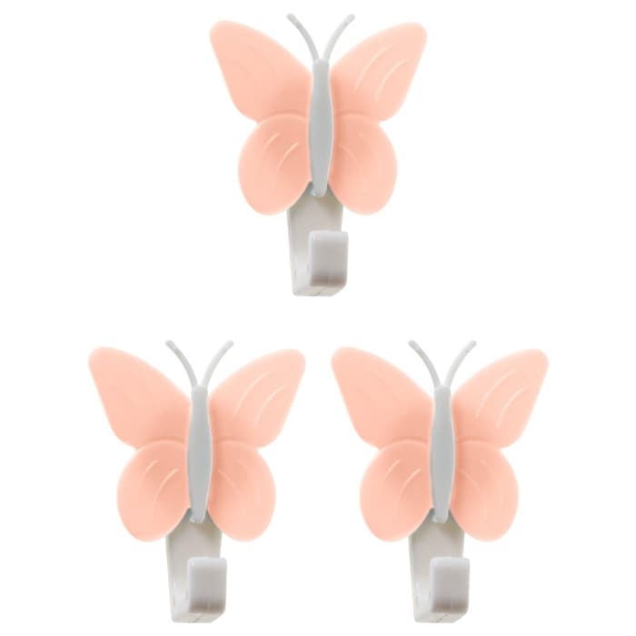 Gancho Adesivo Borboleta kit com 06 Rosa