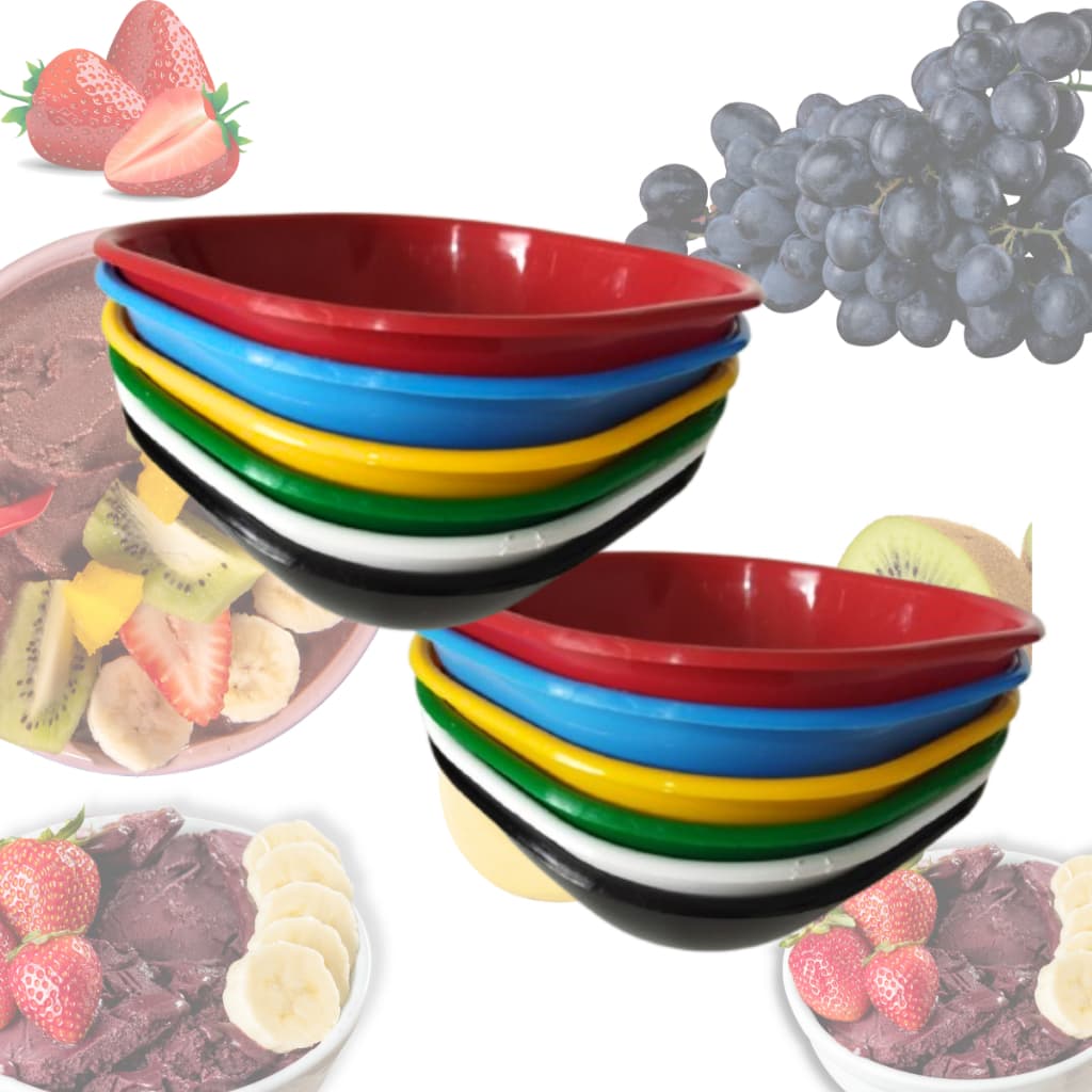 Potes Tigelas Bowl açai Sorvetes Sobremesa 300ml 12 unidades 6 cores