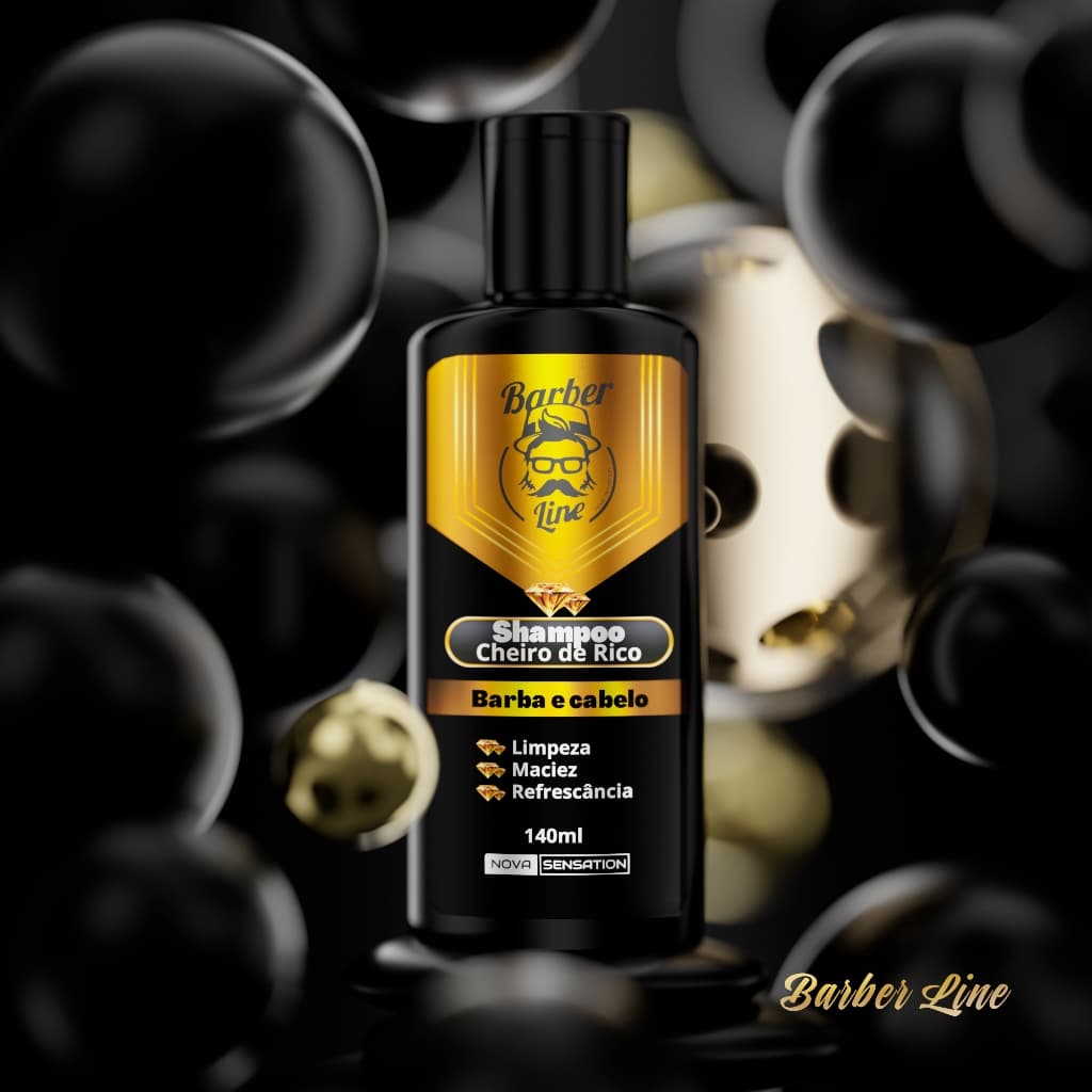 Shampoo Para Barba e Cabelo Limpeza Profunda Super Cheiroso
