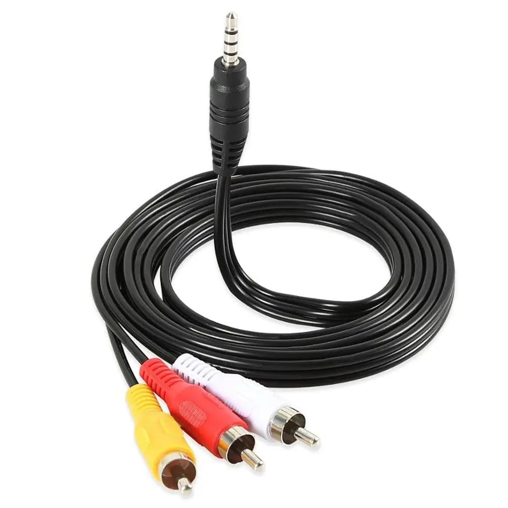 Cabo Adaptador Auxilar P2 X 3 RCA Macho Audio 1.5 Metro Celular Computador TV Caixa de Som