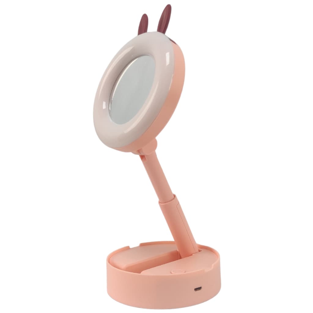 Espelho De Maquiagem Infantil Luz Led Dobrável