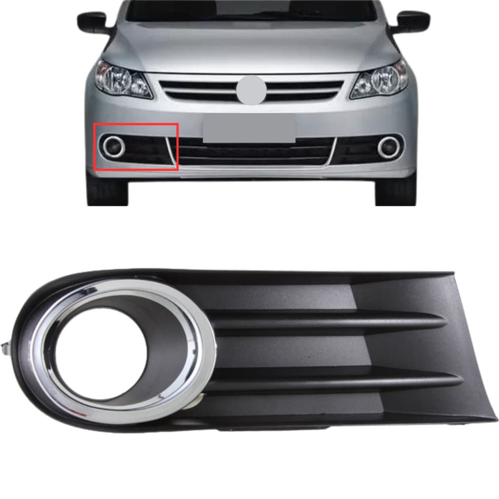Grade Para-choque Gol G5 2008 2009 2010 2011 2012 Com Milha E Aro Cromado Lado Direito Ou Esquerdo