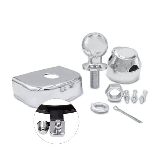 Kit Para Engate Reboque Bola Capa De Abs Tomada Cromada