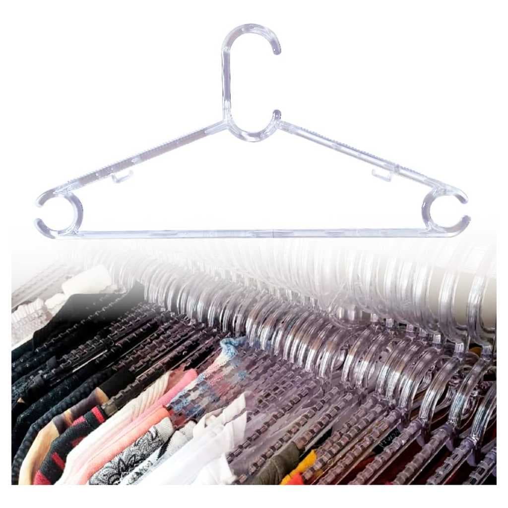 Cabides Acrílico Transparente Adulto Reforçado Organizar Roupas