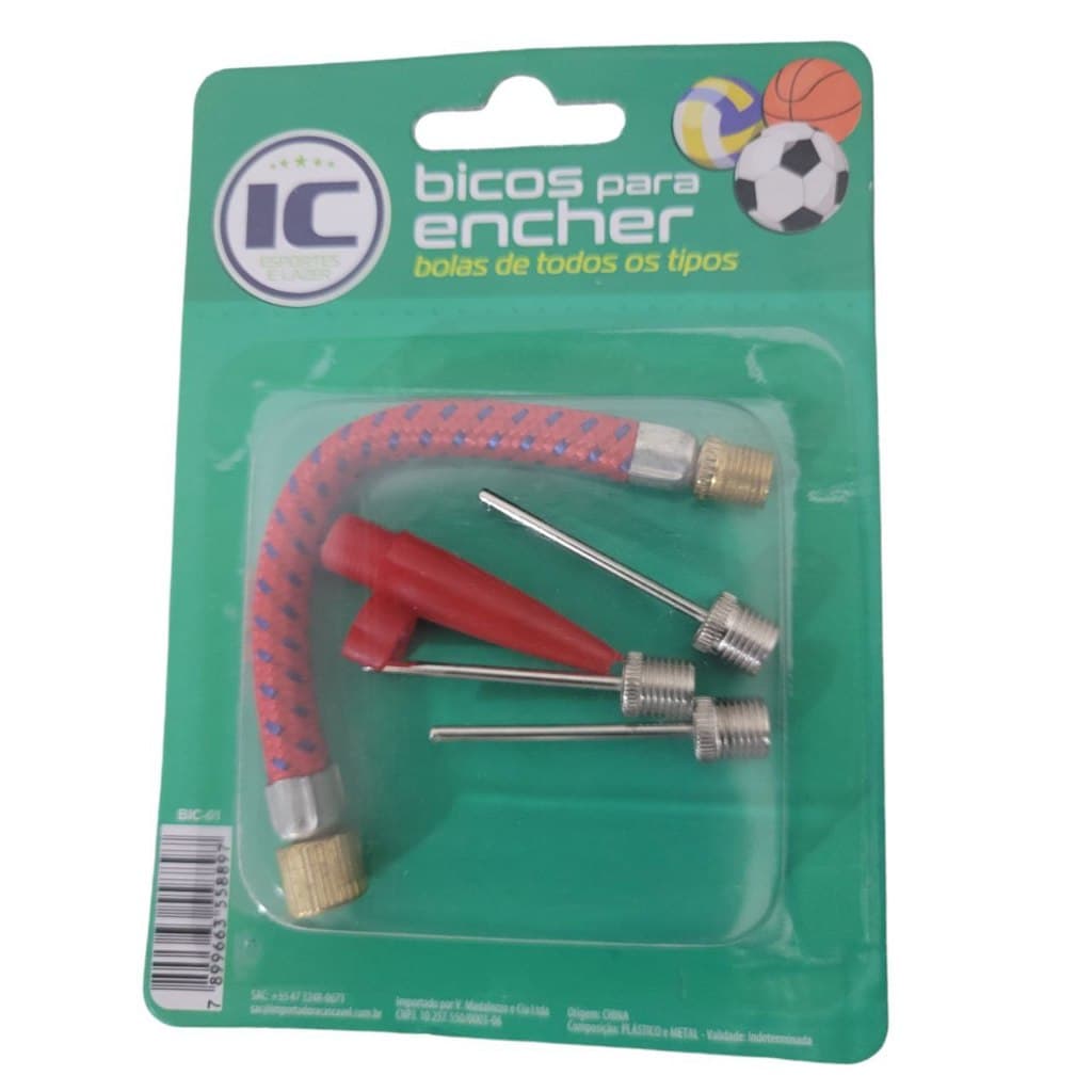 Kit Bicos Para Encher Inflar Bolas Piscinas 5 Peças