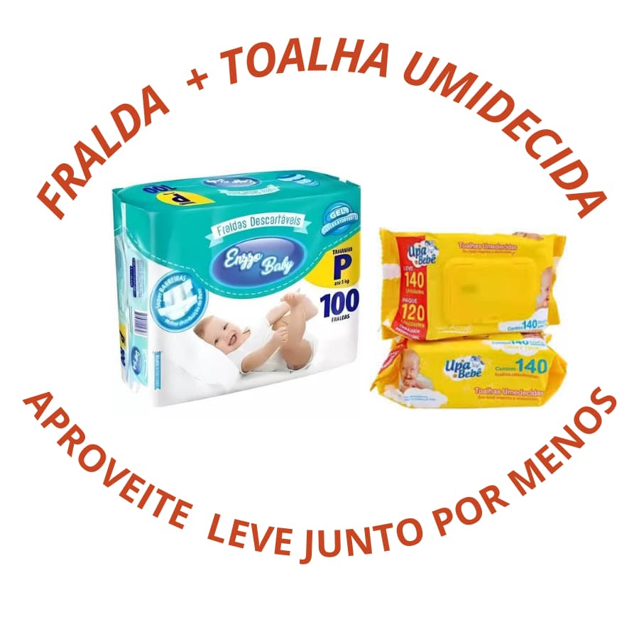 FRALDA ENZO BABY   +  TOALHA UMIDECIDA  UPA 140 UNID Leve mais pague menos