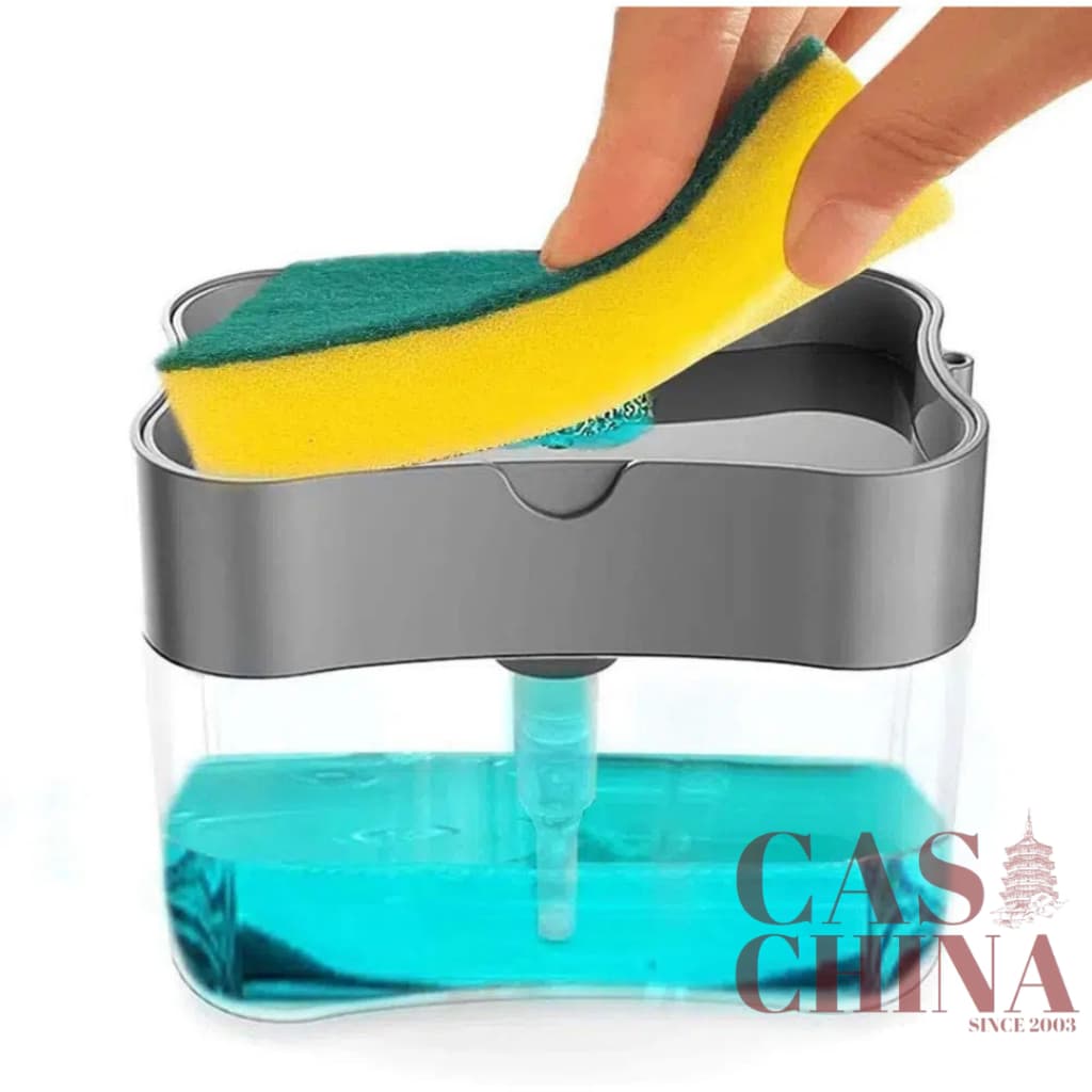 Suporte Bucha Esponja Dispenser Detergente 2 em 1 com Esponja Limpeza Cozinha Casa Louça Dosador