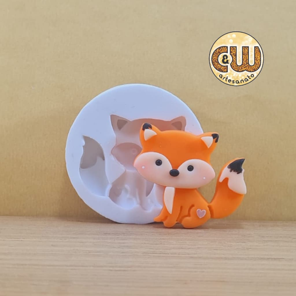 Molde Silicone Raposa  /  Raposinha - Decoração, Confeitaria e Artesanato – Biscuit - Festa