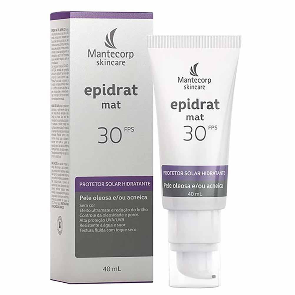 Protetor Solar Facial Hidratante Epidrat Mat FPS30 Sem Cor 40ml – Toque Seco para Pele Oleosa