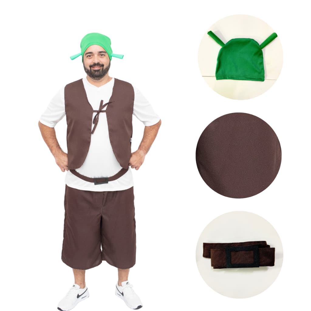 Fantasia Adulto Ogro Verde Cosplay Festa Halloween