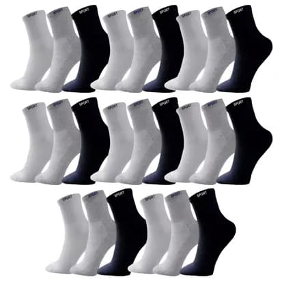 Kit Pares Meia Cano Alto Algodão Grossa Unissex 3, 6 e 12 Pares
