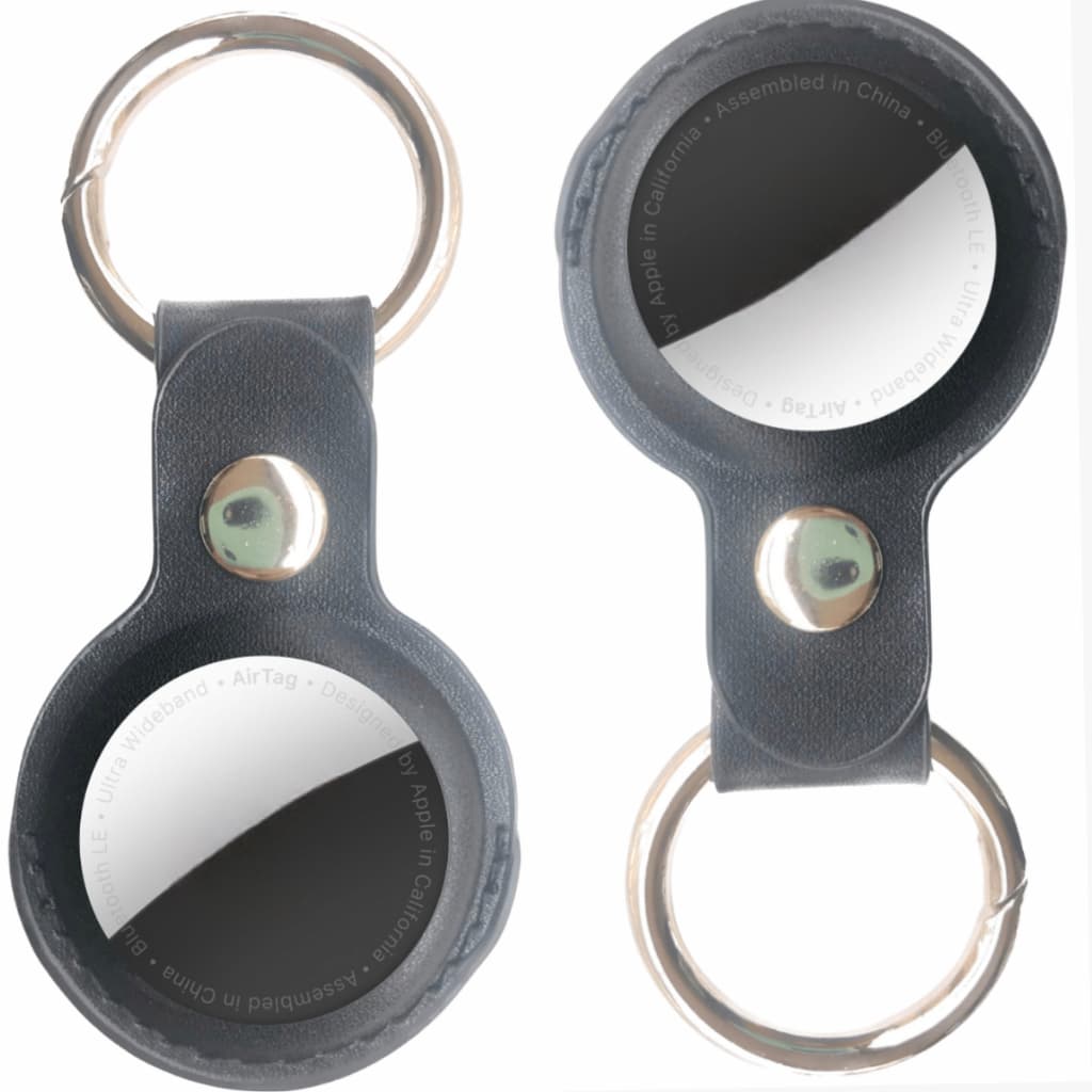 Kit 2 Capa Capinha Case Chaveiro Protetora Couro Ecológico PU Compatível Rastreador Tracker Apple Airtag