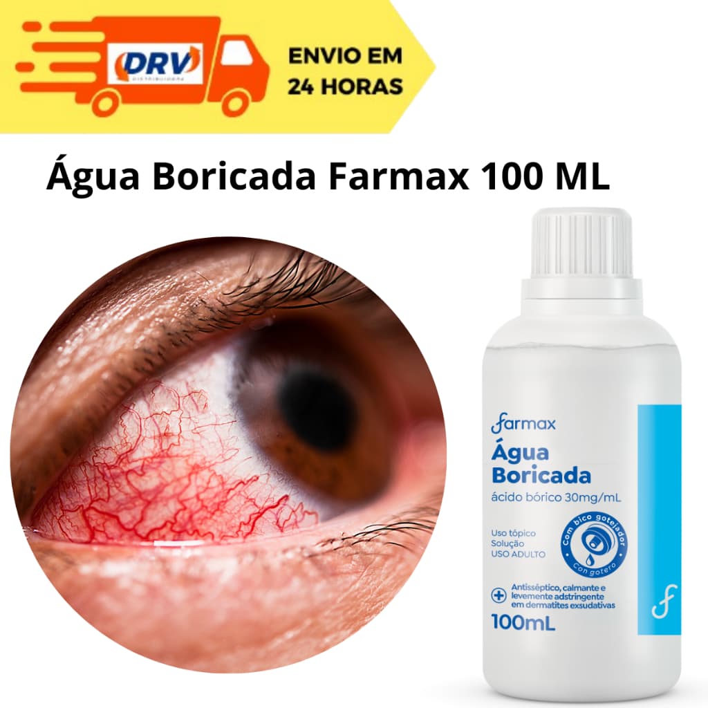 Água Boricada Farmax 100 ML