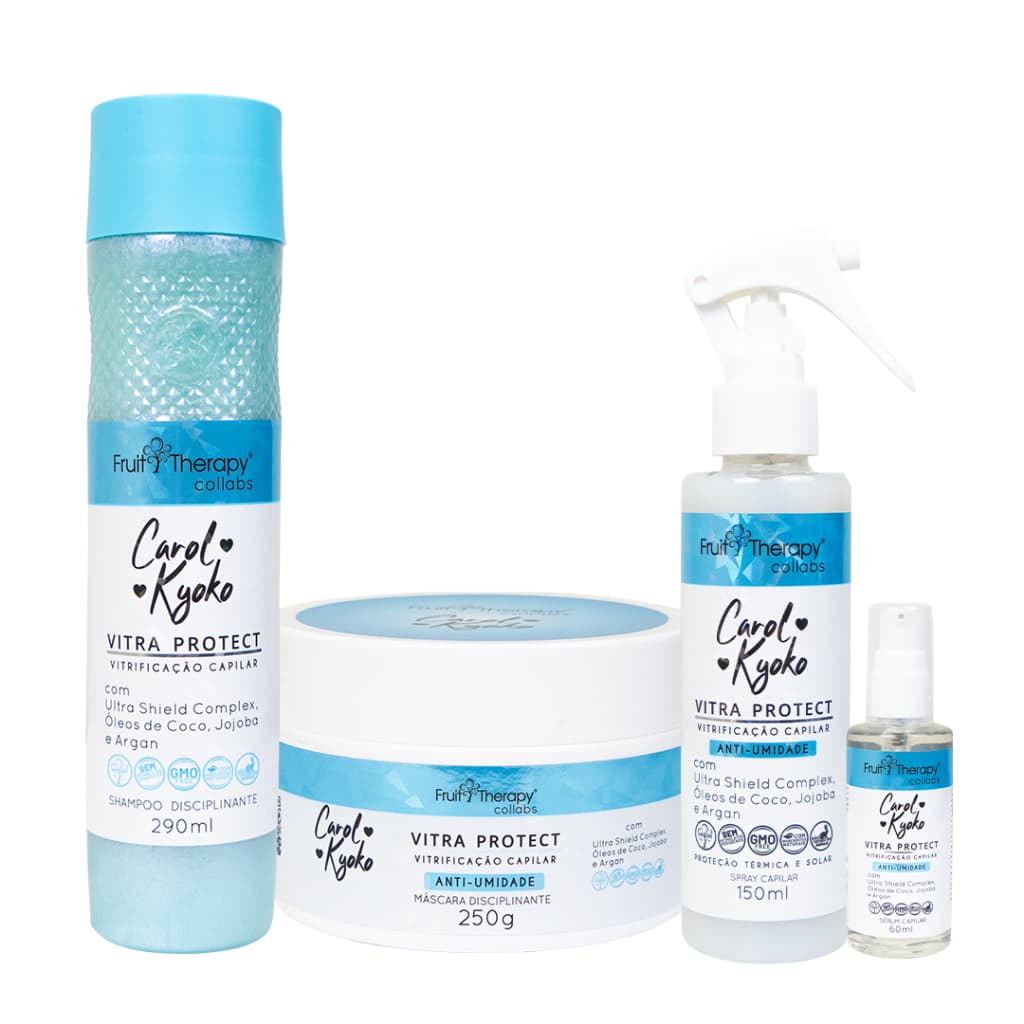 Kit Vitra Protect Carol Kyoko Blindagem e Disciplina Capilar Left (4 itens)