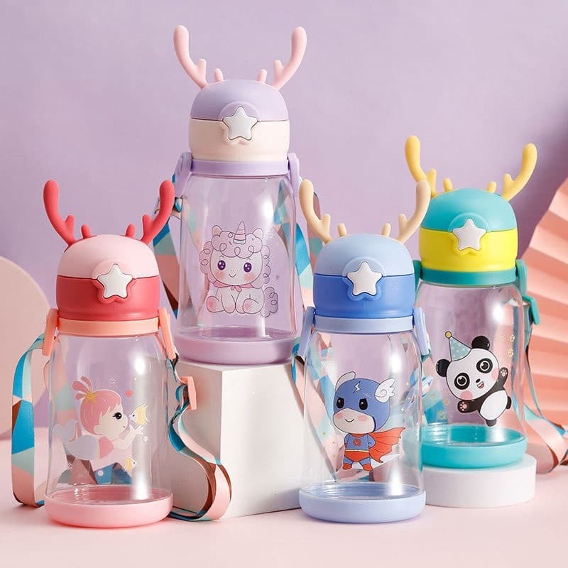 Garrafa Infantil Alce com Bico de Silicone 600ml Chifre tambem de Silicone