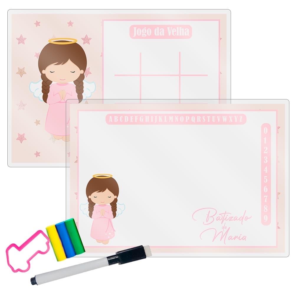 15 Lousa Mágica + Caneta Com Apagador Personalizada Lembrancinha Festa Infantil Batizado