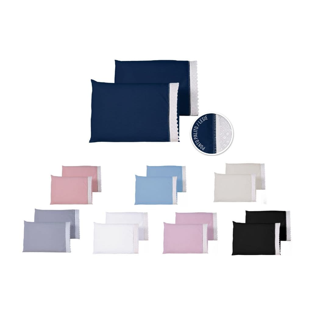 Kit 2 fronha (1 par) grande 70cm x 50 cm Percal algodão ponto palito com lese 200 fios decoracao