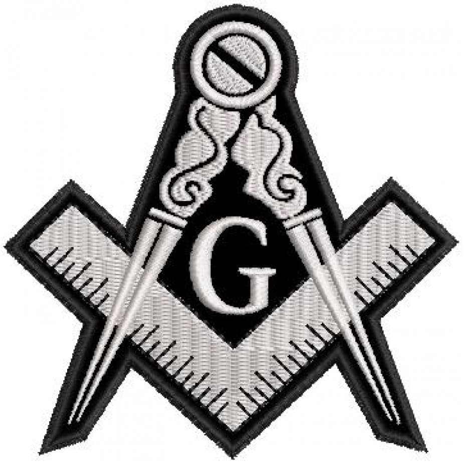 Patch Bordado Compasso Maçonaria medindo 9 cm