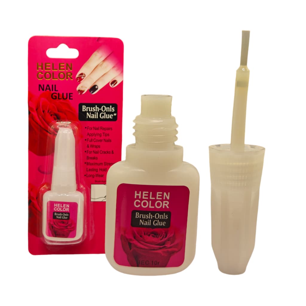 Cola Para Tips Com Pincel Helen Color 10g Alongamento Unha Postiça