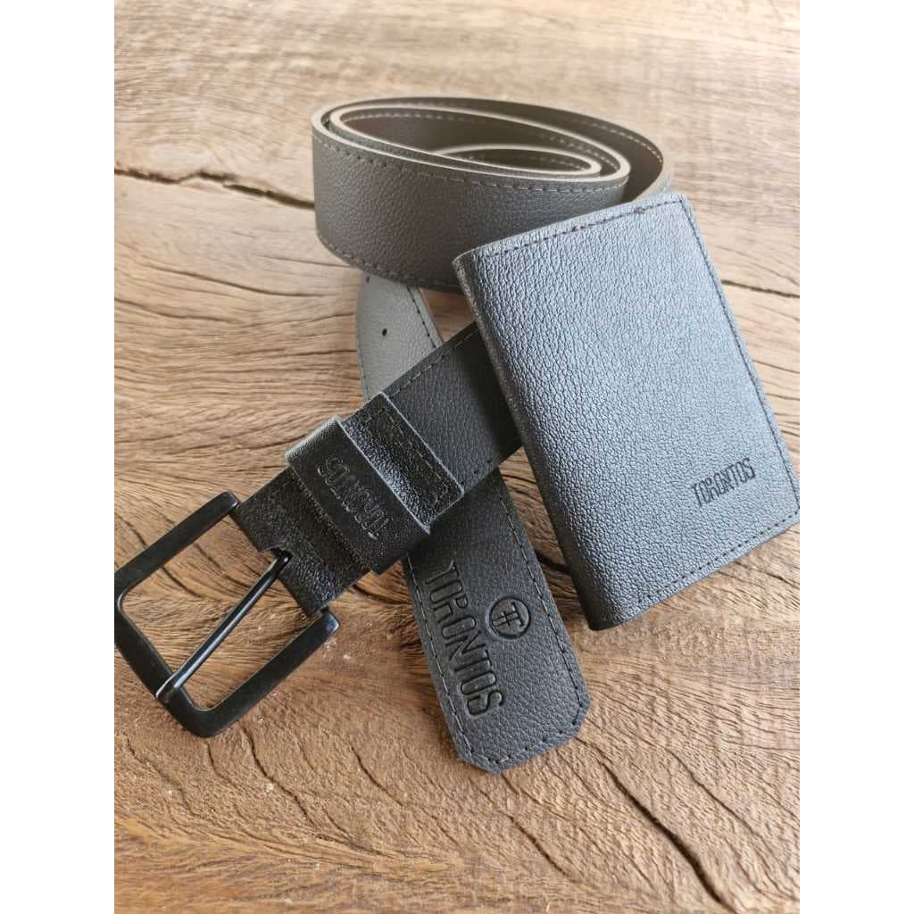 Cinto Masculino Kit Carteira Slim Em Couro Torontos