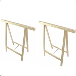 2 Cavaletes Studio De Madeira Para Mesa De Escritorio 75x80