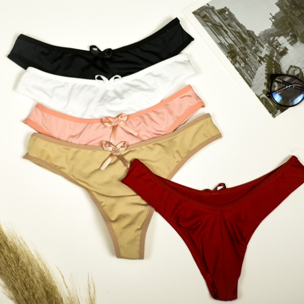 Kit com 15 Calcinhas Tanga Fio Duplo Em Tecido Leve Confortável Microfibra Forro 100% Algodão Simone