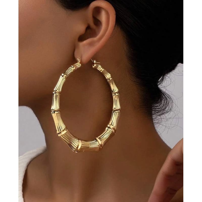 Brincos de Argola Máxi Minimalistas, Elegantes e Estilo Boho Chique para Mulheres - Cobre, Perfeitos para Uso Diário
