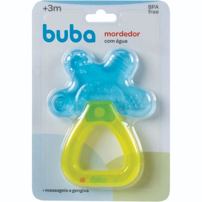 Mordedor e Massageador Para Bebê com Água e Chocalho Rosa e Azul - Buba
