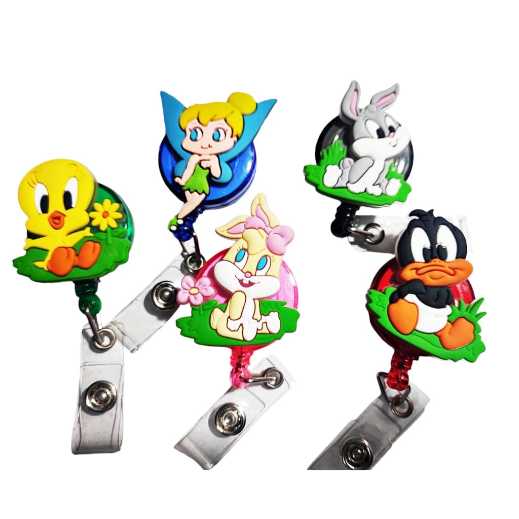 Porta Crachá Baby Looney Tunes Sininho Roller Clip Unitário